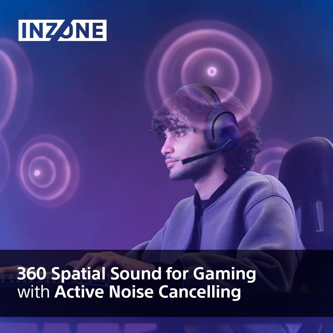 Sony INZONE H5 Wireless Gaming Headset - PC/PS5, 360 Spatial Sound, 28H Battery, Low Latency, AI Noise-Canceling Mic 6