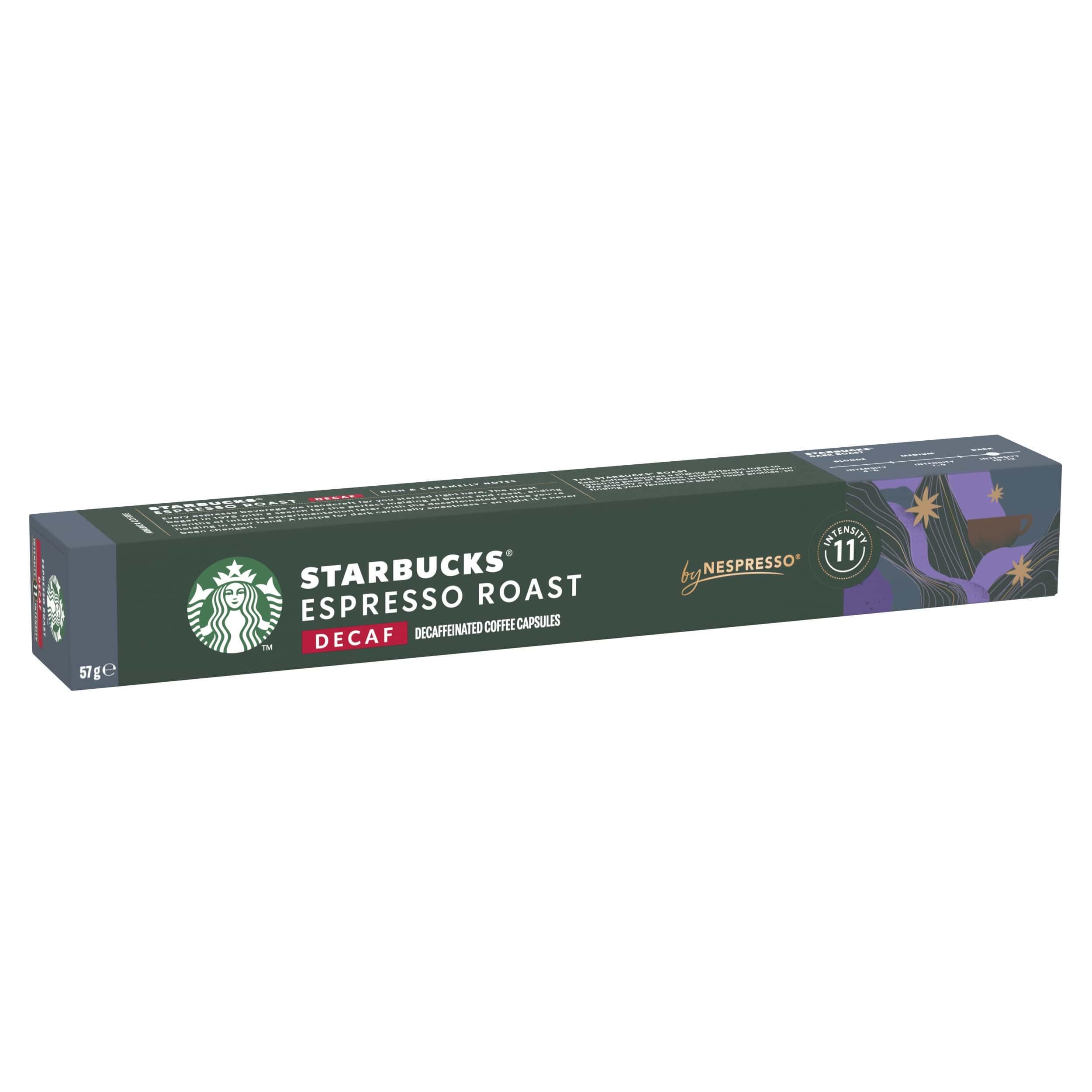 STARBUCKS Decaf Espresso Roast by Nespresso - Dark Roast Coffee Capsules, 10 Count 1