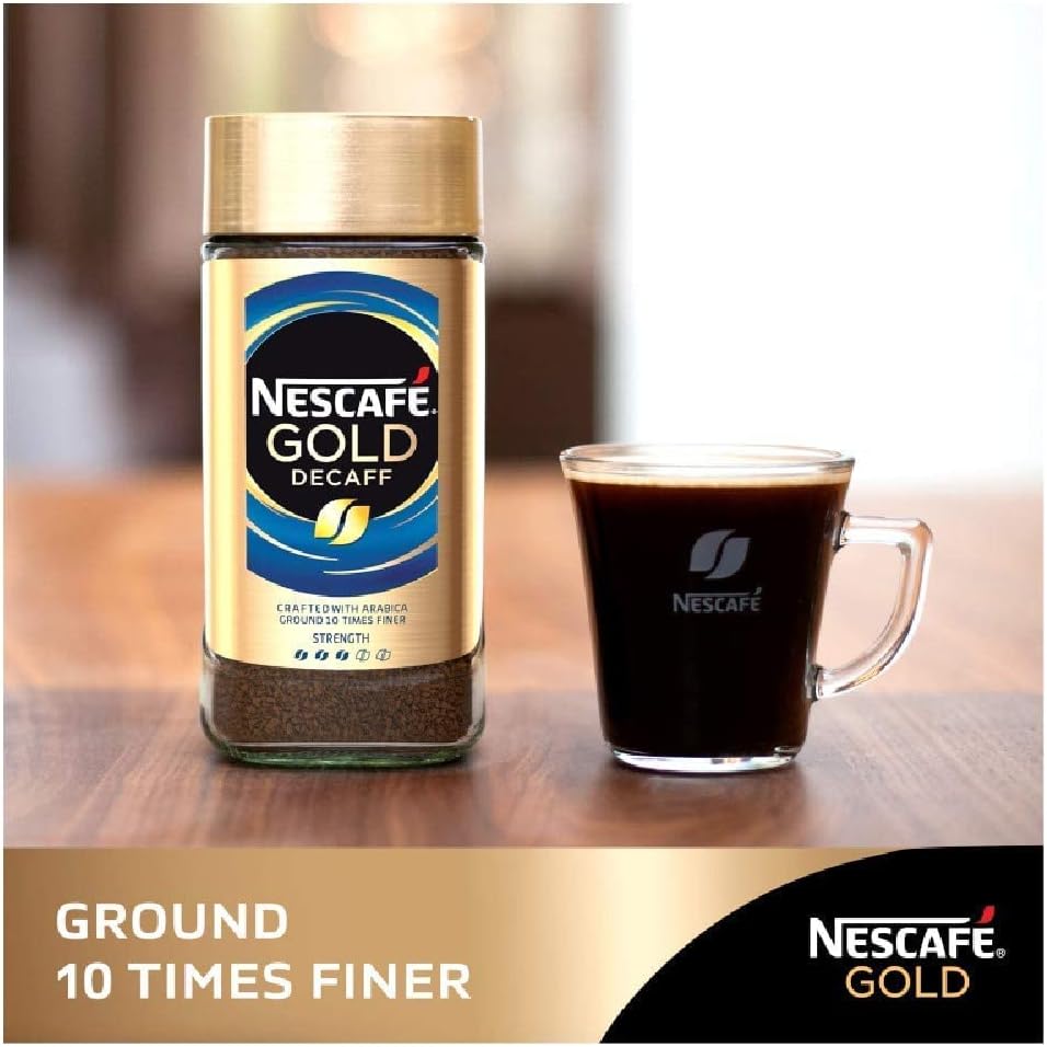 Nescafé Gold Blend Decaf Instant Coffee 200g - Smooth, Rich Aroma, Water-Processed Decaf