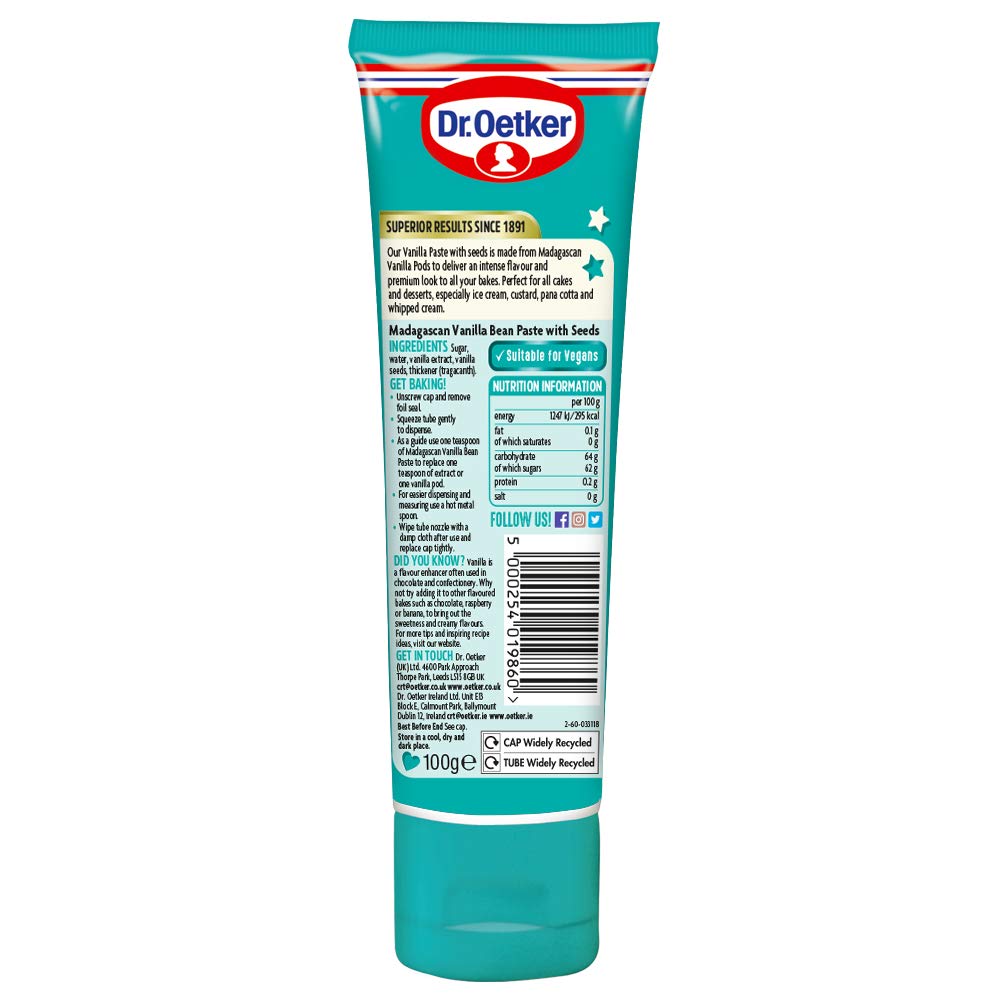 Dr. Oetker Madagascan Vanilla Bean Paste, Pod & Essence Substitute - 100 g, Pack of 6