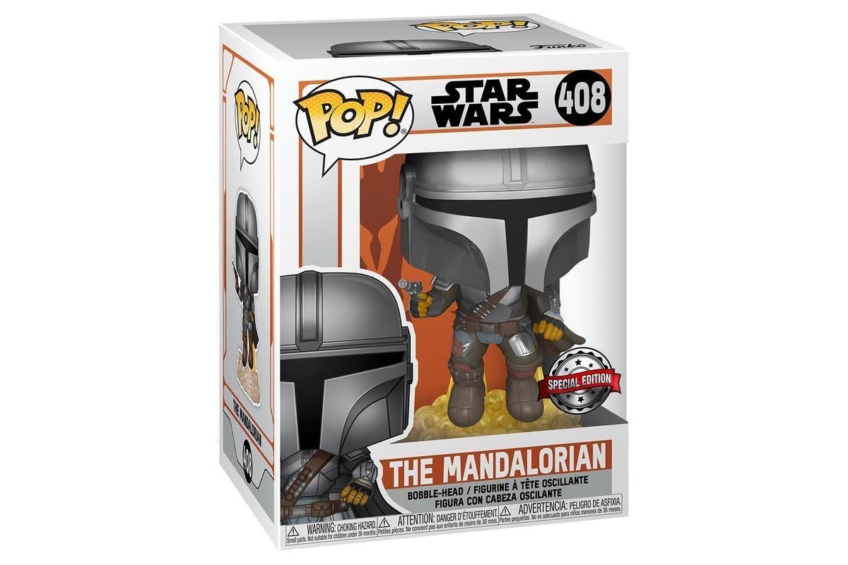 Funko Pop! Star Wars: The Mandalorian - Mando Flying with Blaster Vinyl Figure 6