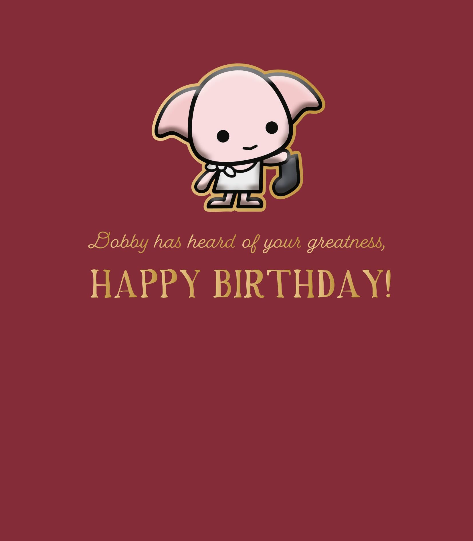 Danilo Promotions LTD Harry Potter Dobby Has Heard of Your Greatness Birthday Card | Unisex Adults & Kids 1