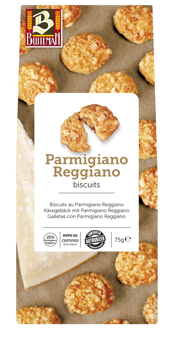Buiteman Parmigiano Reggiano Biscuits - Oven Baked | 75g Pack 1