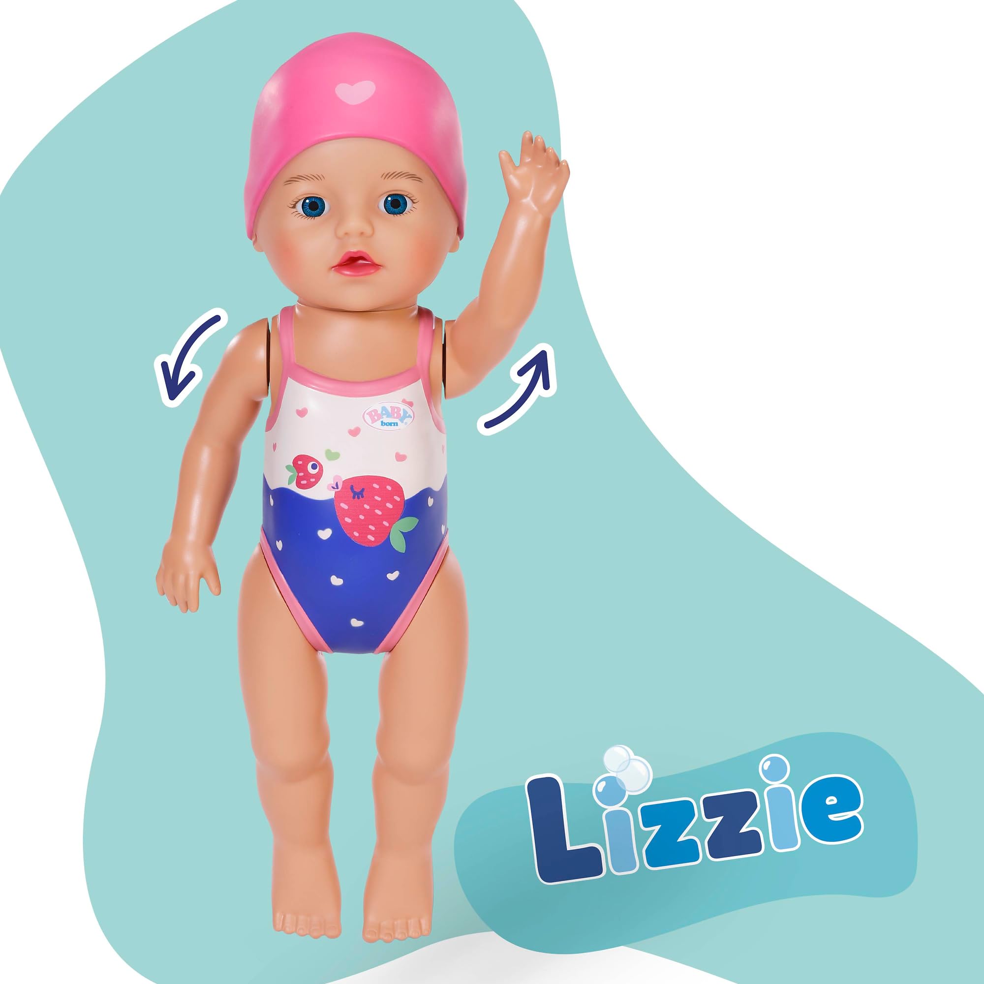 BABY born Swimming Lizzie Doll - 30cm Bath Doll with Wind-up Movement | Ages 1+