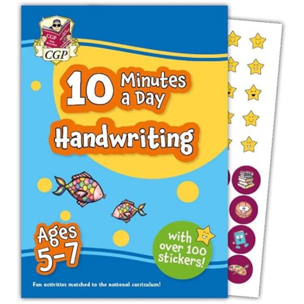 CGP 10 Minutes a Day Handwriting for Ages 5-7 Activity Book with Reward Stickers | Paperback 1