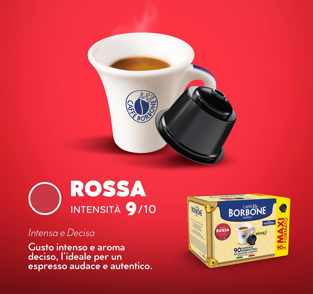 CAFFÈ BORBONE Red Blend Coffee Capsules - 90 Count (6 Packs of 15) | Dolce Gusto Compatible 5