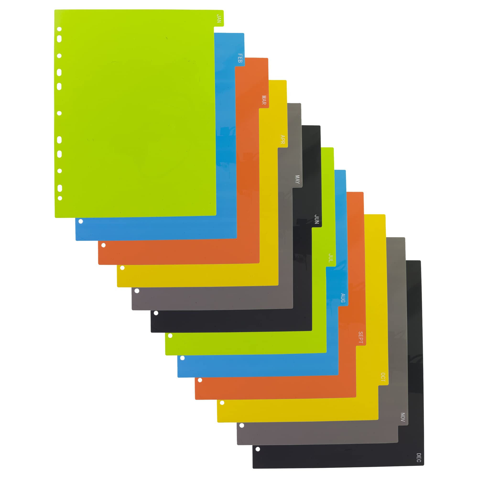 eco-eco A4 Wide File Dividers - 12 Month Set | 50% Recycled Material