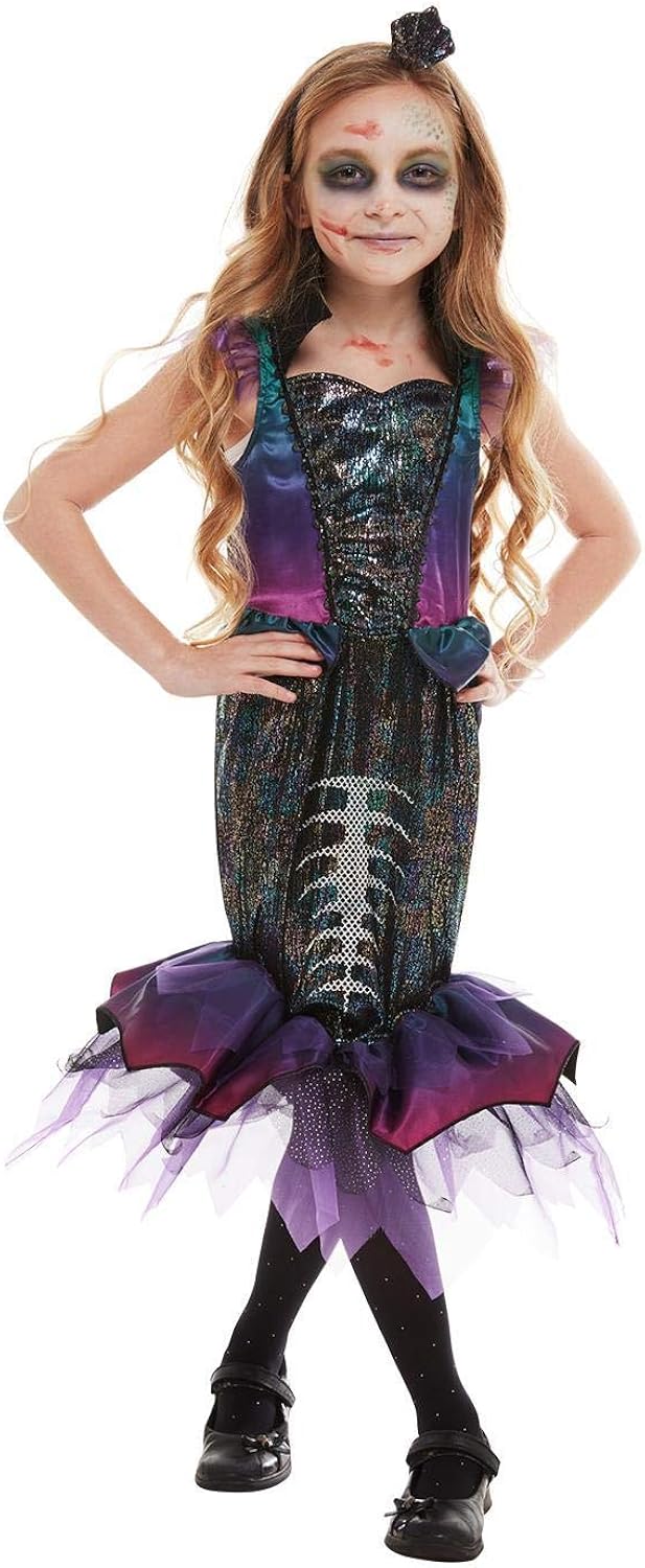 Smiffys Dark Mermaid Costume - Purple Dress with Headband 2