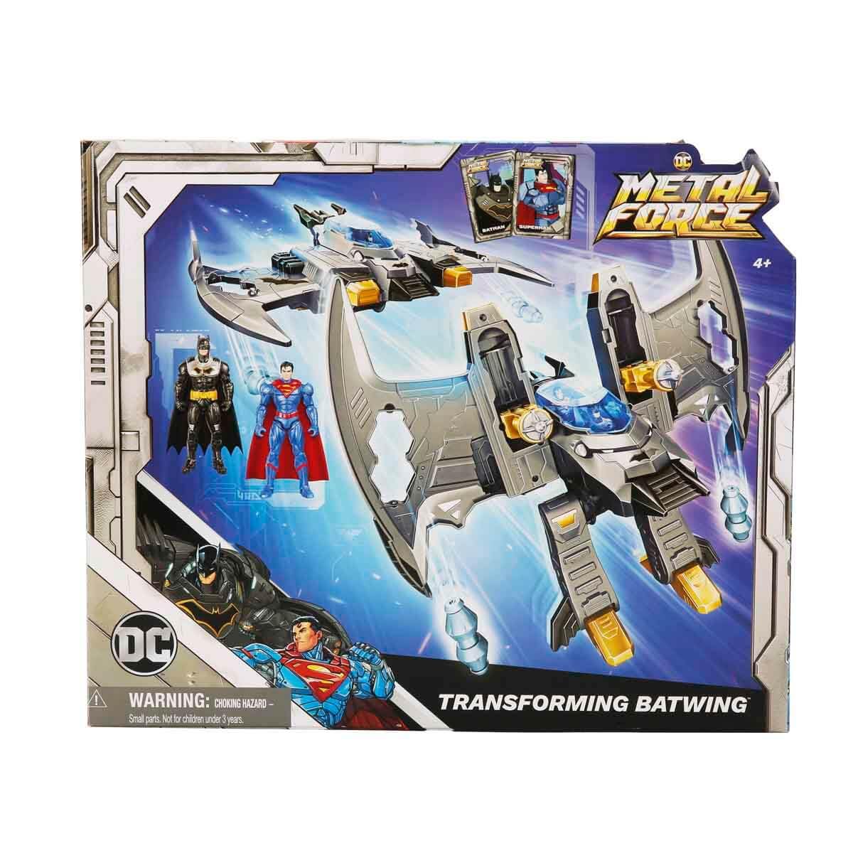 DC Comics Metal Force Transforming Batwing Playset - 2-in-1 Batwing to Mech Transformation | Includes Batman & Superman Figures 7