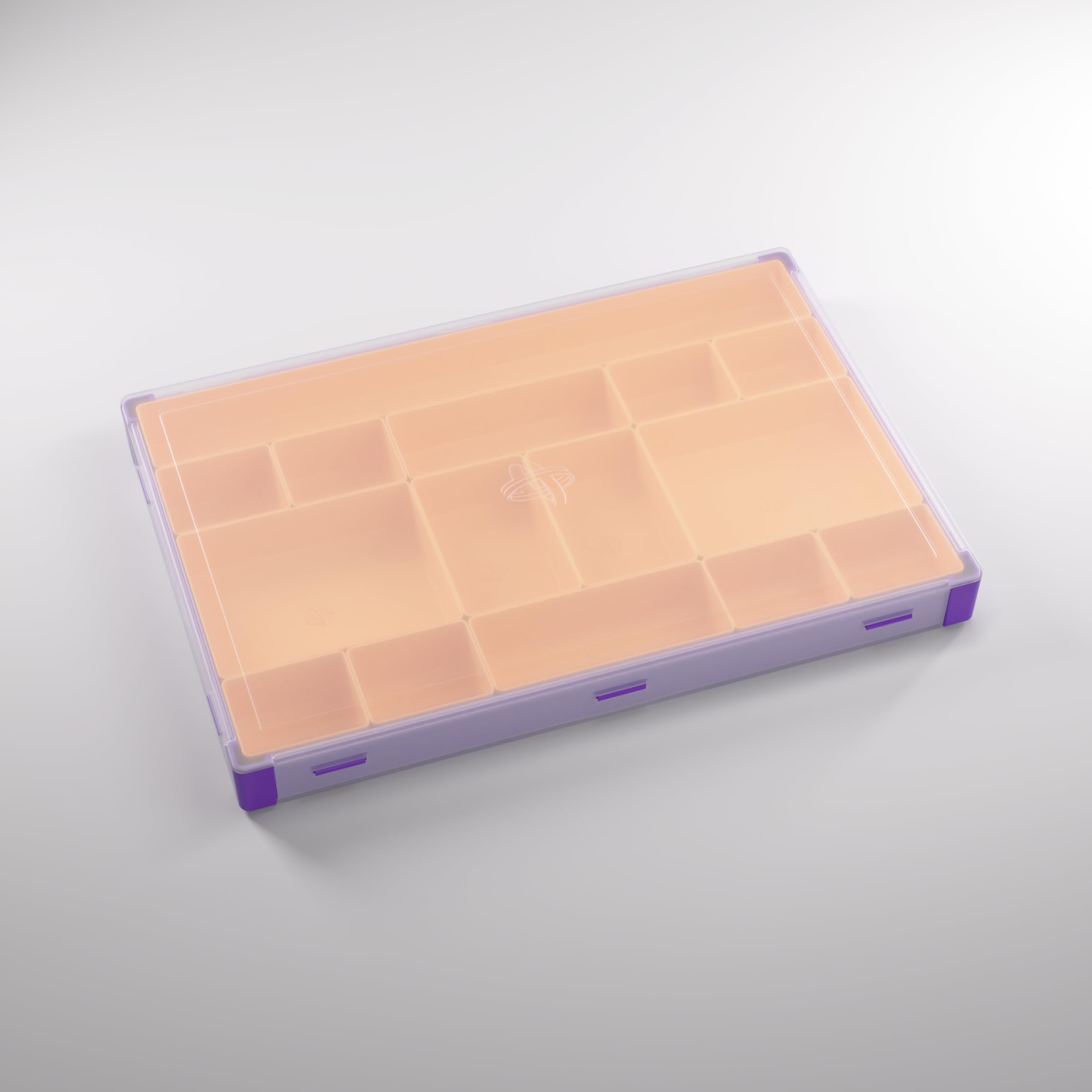 Gamegenic Token Silo XL Purple/Orange – 15-Compartment Board Game Organizer with Removable Trays