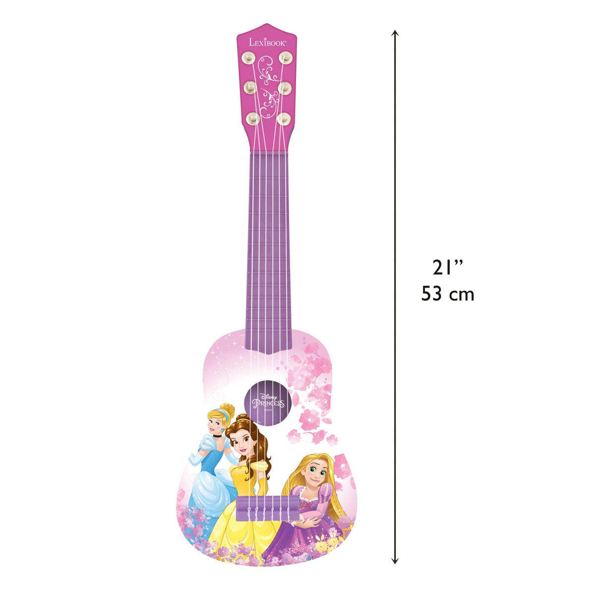 Lexibook Disney Princess Rapunzel My First Guitar 6 Nylon Strings 53 cm with Learning Guide Pink Purple K200DP 2
