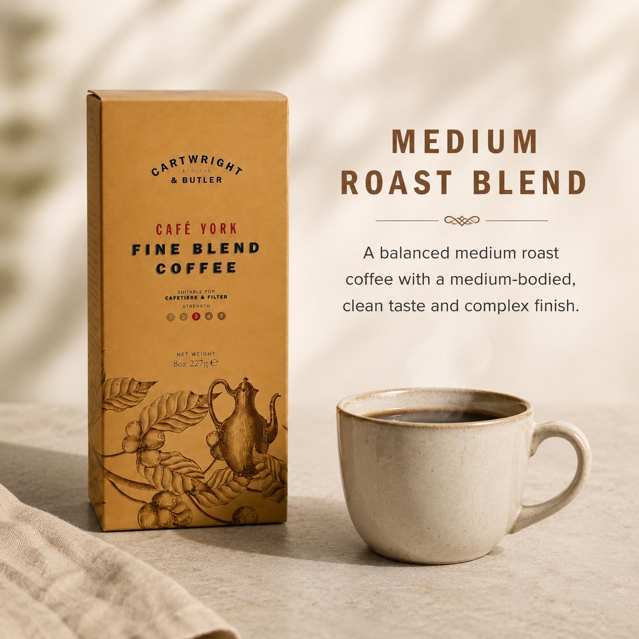 Cartwright & Butler Cafe York Blend Ground Coffee - 100% Arabica | Medium Roast | 227g Carton 4