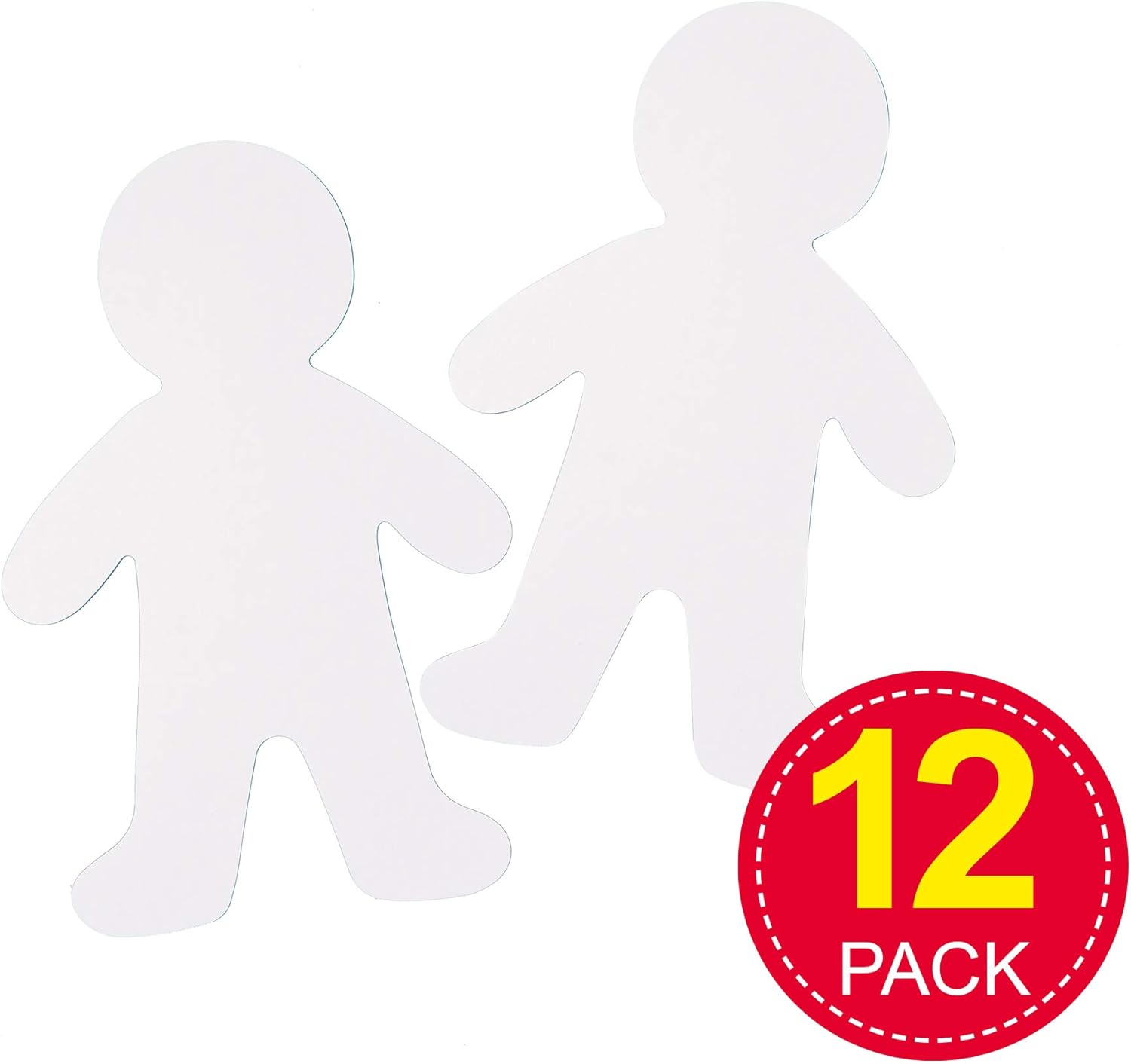 Baker Ross EK526 Large Person Card Shapes - Pack of 12 for Kids Arts and Crafts, 30cm White Cut-Outs 2