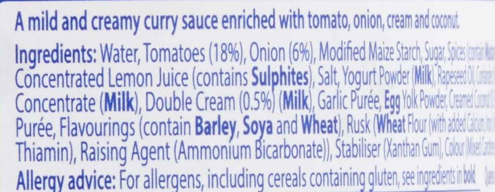 Homepride Mild and Creamy Curry Cooking Sauce, 485g Jar