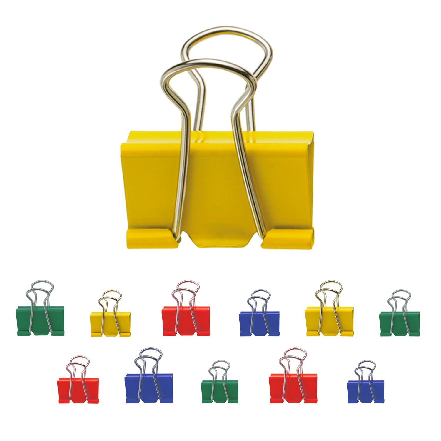 Westcott Metal Foldback Clips - 12 Pack Assorted Sizes (19mm, 25mm, 32mm) | Mix Colors