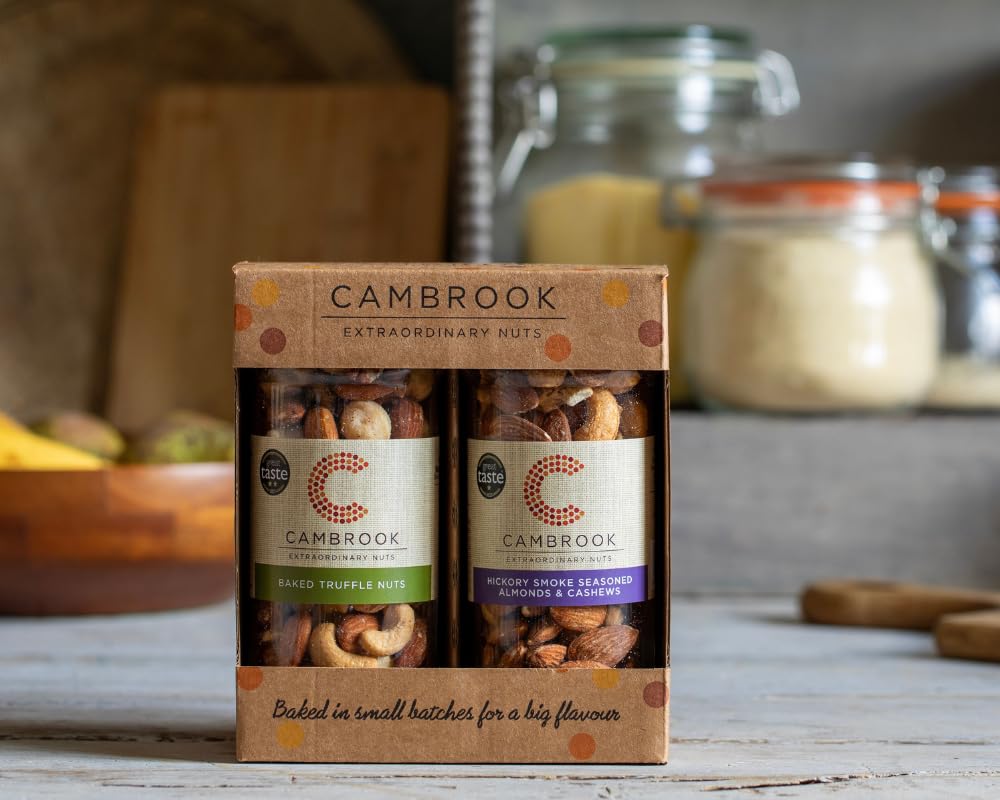 Cambrook 2 Jar Gift Set - Hickory Smoke Almonds & Cashews, Baked Truffle Nuts | 860g Total 3