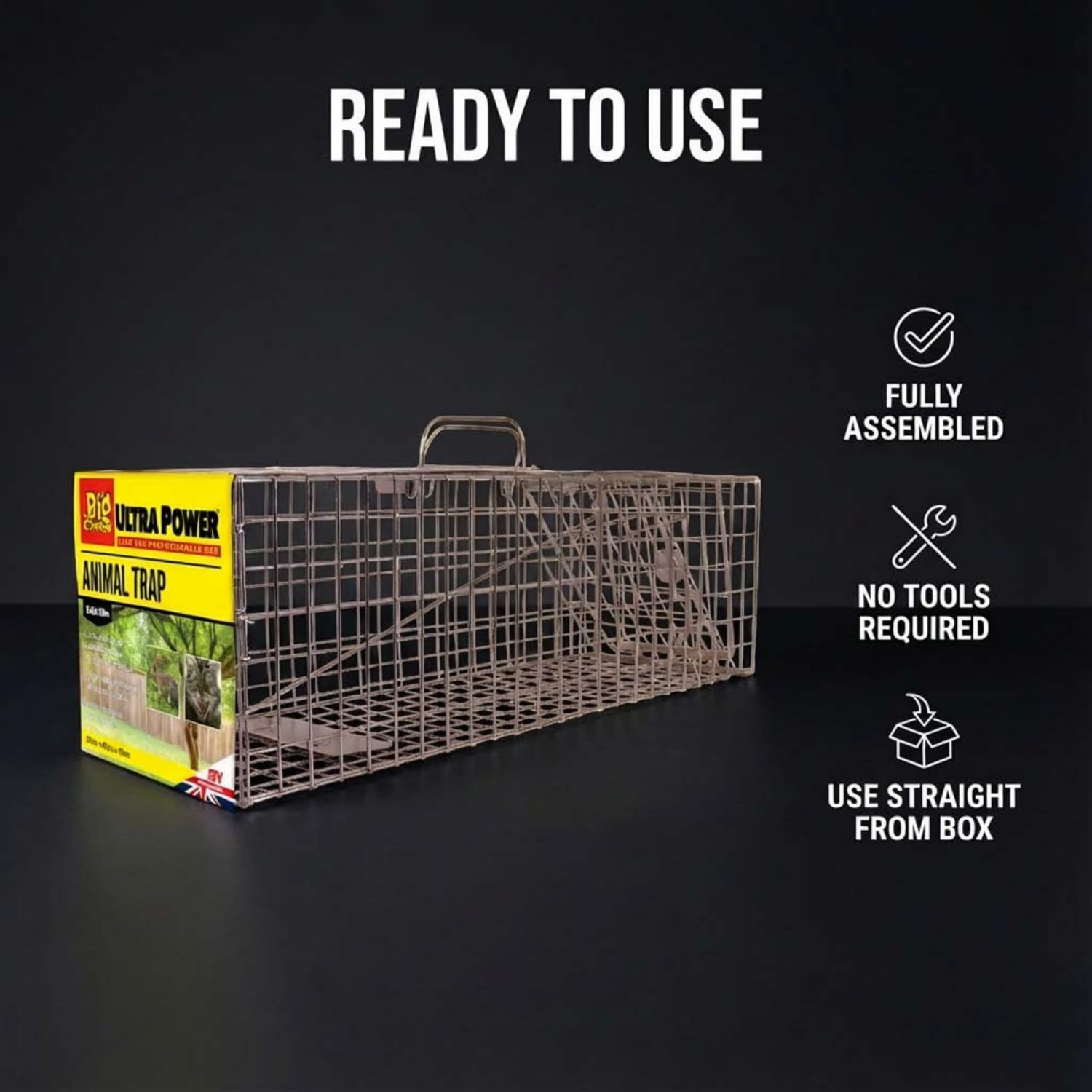 Defenders Live Animal Trap - Humane Capture | Small Cage | Galvanised Mesh 7
