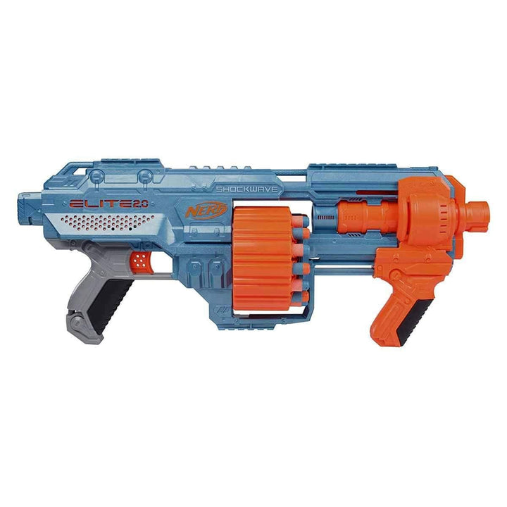 Nerf Elite 2.0 Shockwave RD-15 Blaster - Pump-Action with 15-Dart Drum & Slam-Fire
