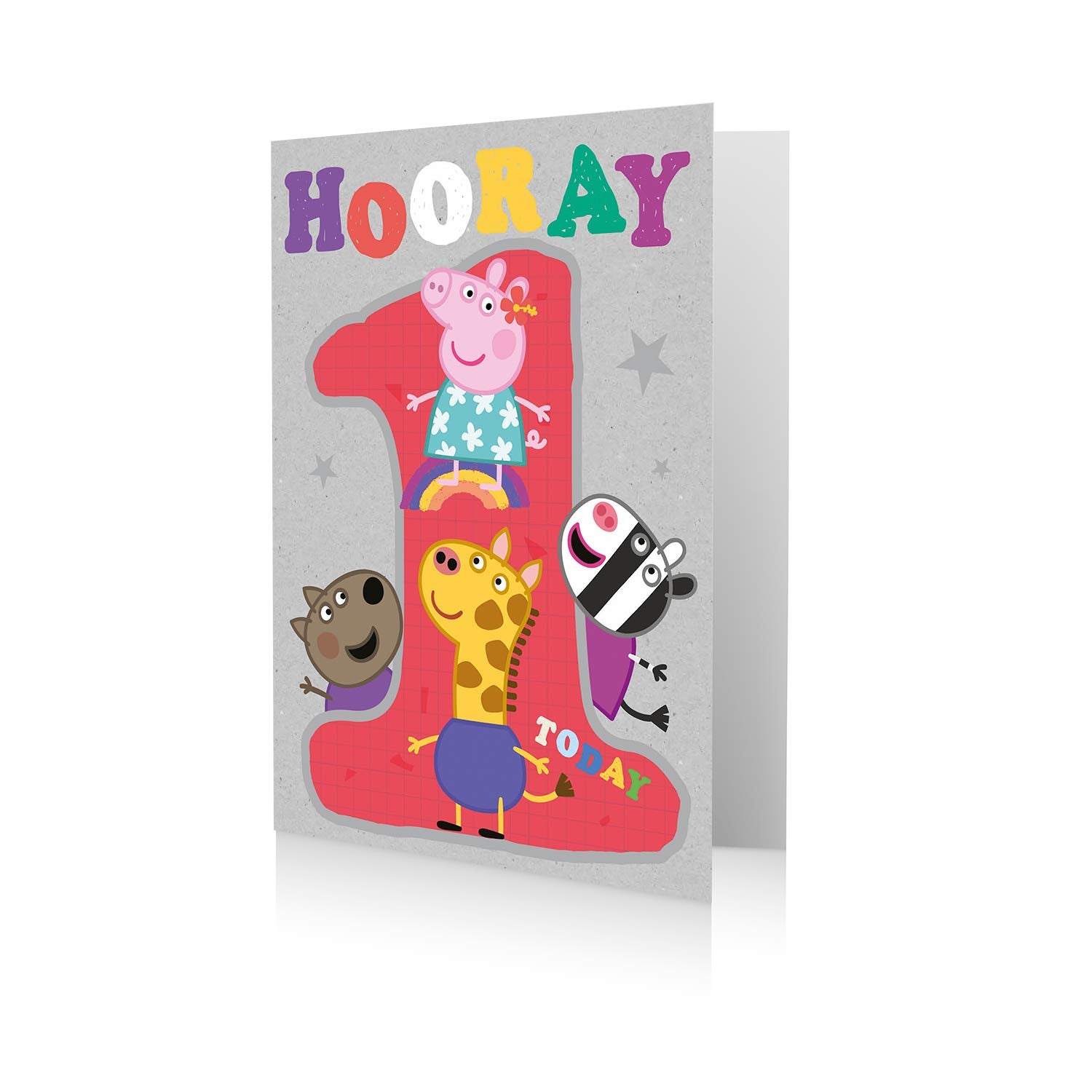 Danilo Promotions Peppa Pig Official Age 1 Birthday Card | 7x6 in | PG105