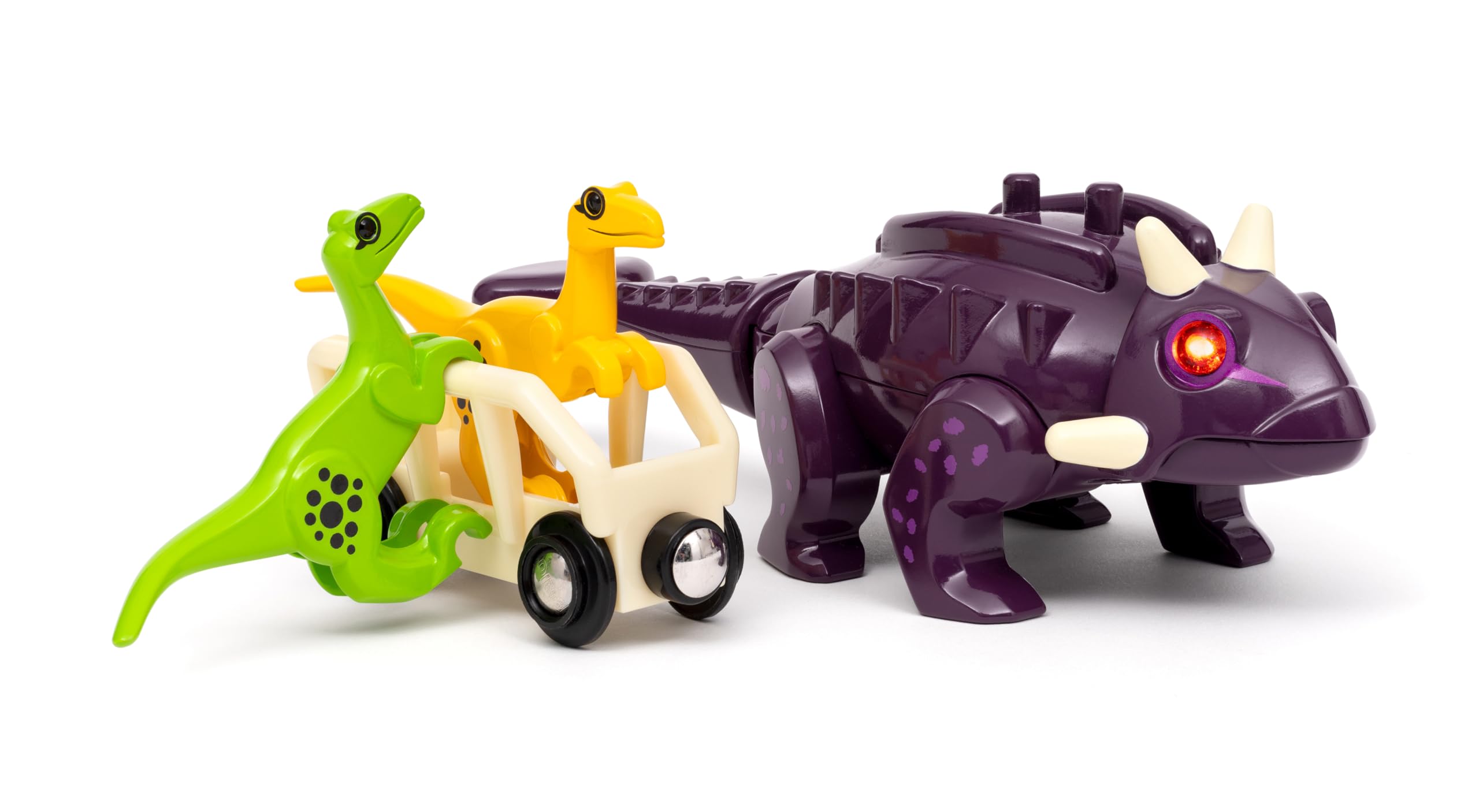 BRIO World Dinosaur Attack Set - Motion Activated Roar & Lights | Ages 3+ | FSC Wood & Plastic
