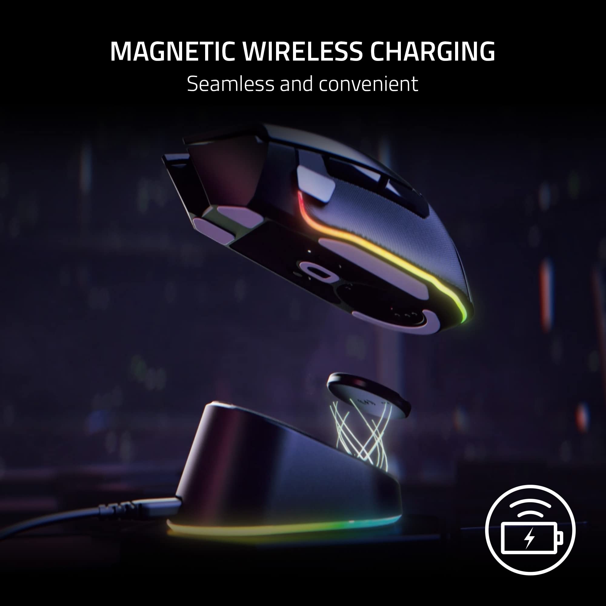 Razer Mouse Dock Pro & Charging Puck - Magnetic Wireless Charging Dock with 8K Hz Transceiver for PC Gaming 2