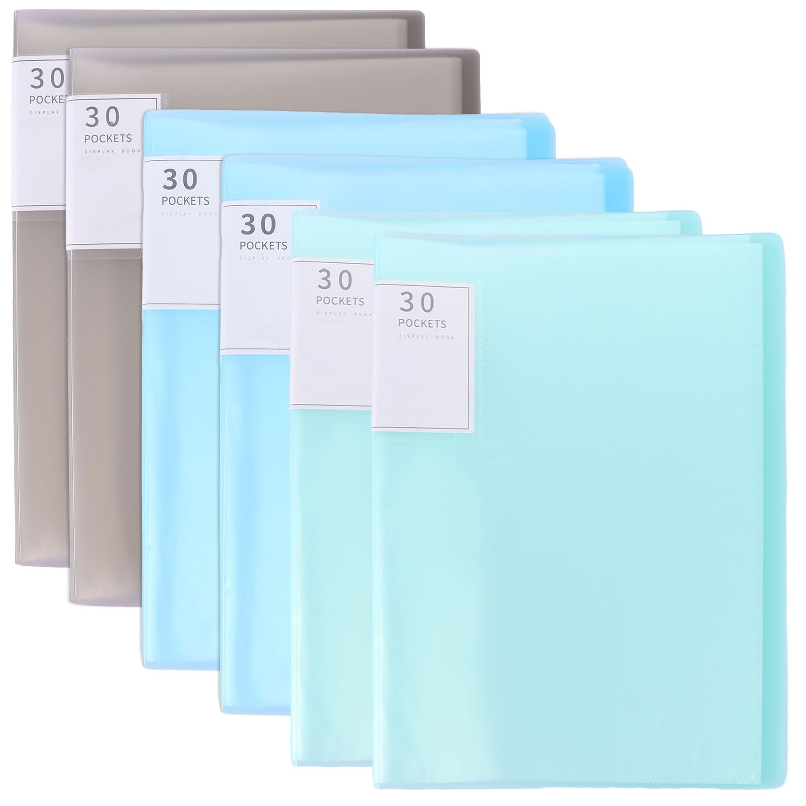 ASelected 6-Pack A4 Display Folders with 30 Pockets Each | Plastic Sleeves | Multi-Color 1