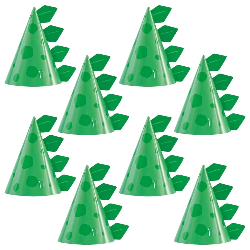 Unique Dino-Riffic Party Hats - Blue & Green Dinosaur Theme | 8 Count | Paper 1