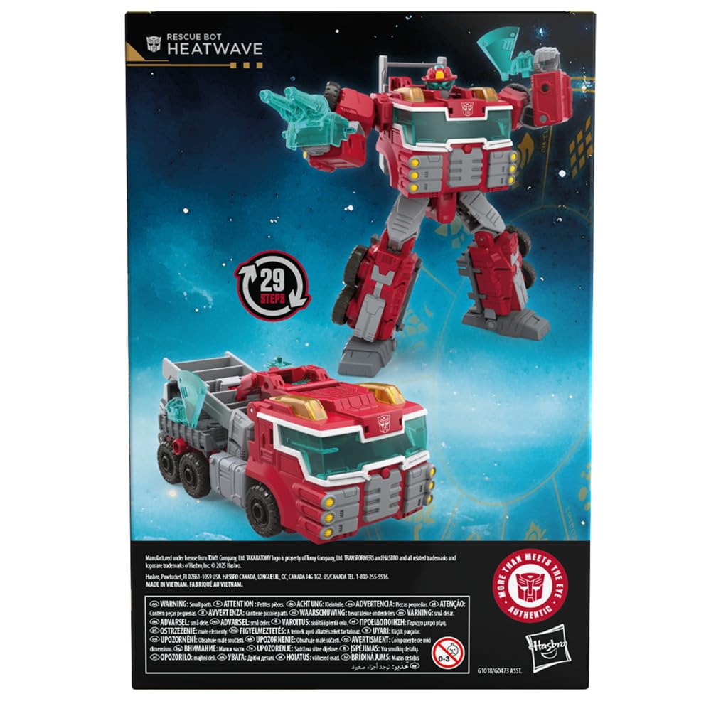 Transformers Age of the Primes Voyager Class Rescue Bot Heatwave Action Figure | 7-Inch | Red 7