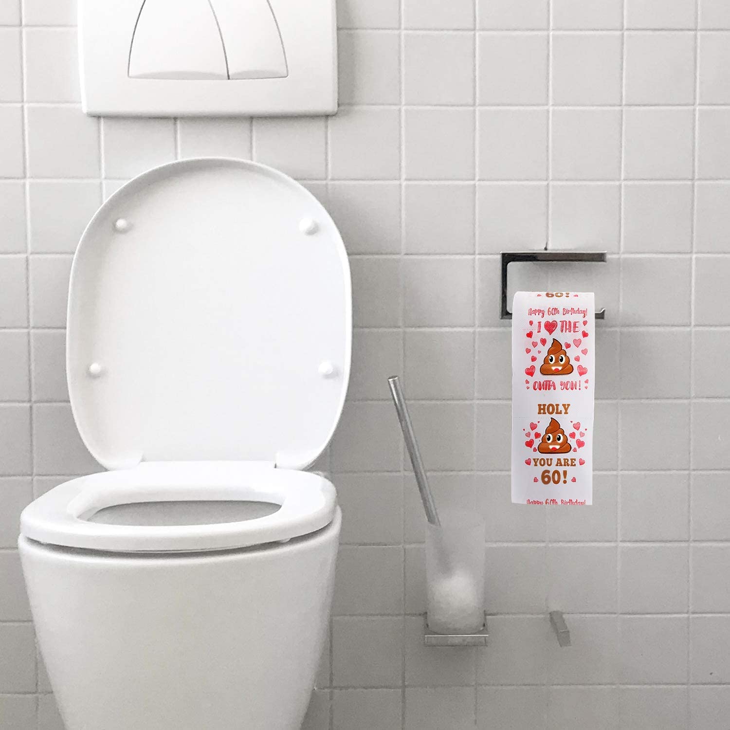 AOZITA 60th Birthday Gag Toilet Paper - 380 Sheets, 3-Ply, Biodegradable | Gift Box Included 4