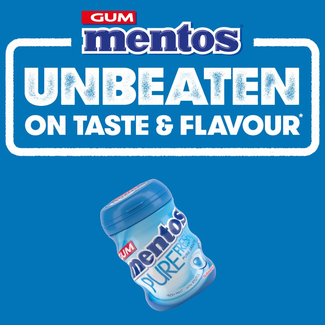 MENTOS Pure Fresh Fresh Mint Chewing Gum - Sugar-Free, Xylitol, 6 Pack of 35 Pieces 3