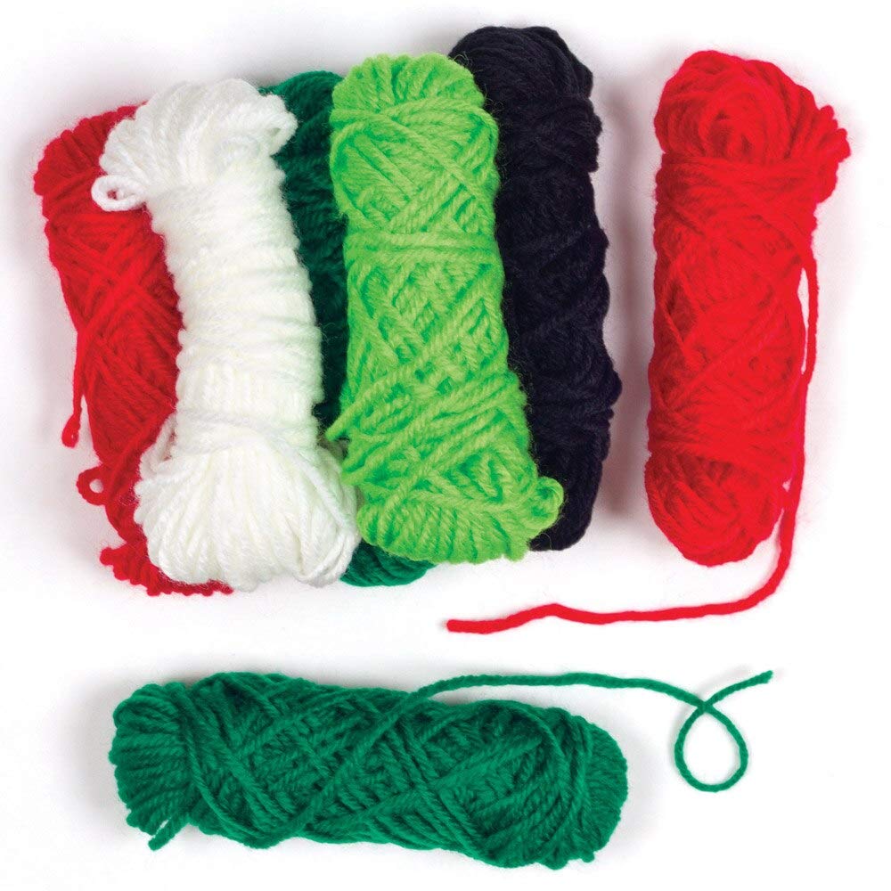 Baker Ross Christmas Wool Value Pack - Assorted Festive Craft Yarn for Kids (Pack of 10) 1