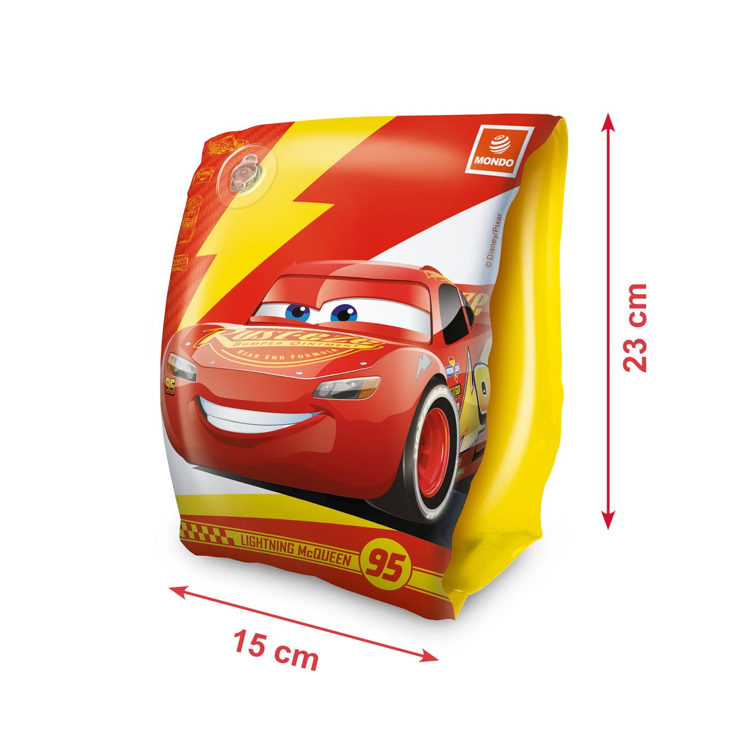 Mondo Disney Cars Inflatable Arm Bands - Ages 3+, Safety Valve, PVC 3