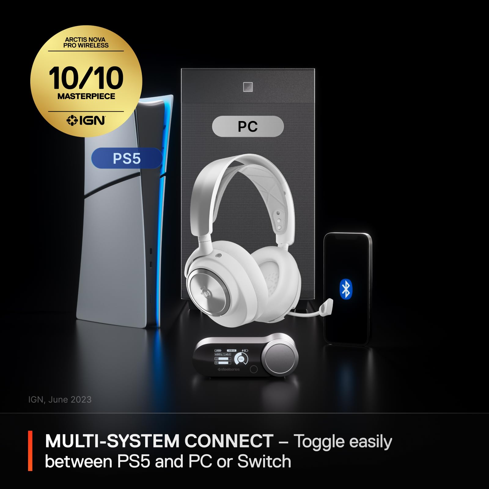 SteelSeries Arctis Nova Pro Wireless Multi-System Gaming Headset with Active Noise Cancellation 3