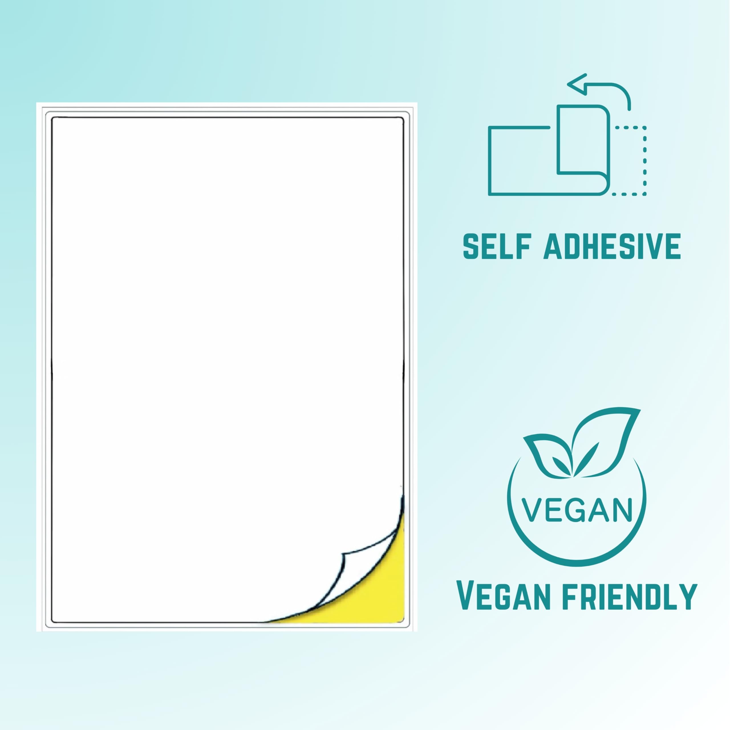 Double Dragon A4 Glossy White Printable Sticker Paper - 1 Label Per Sheet | 50 Sheets 3