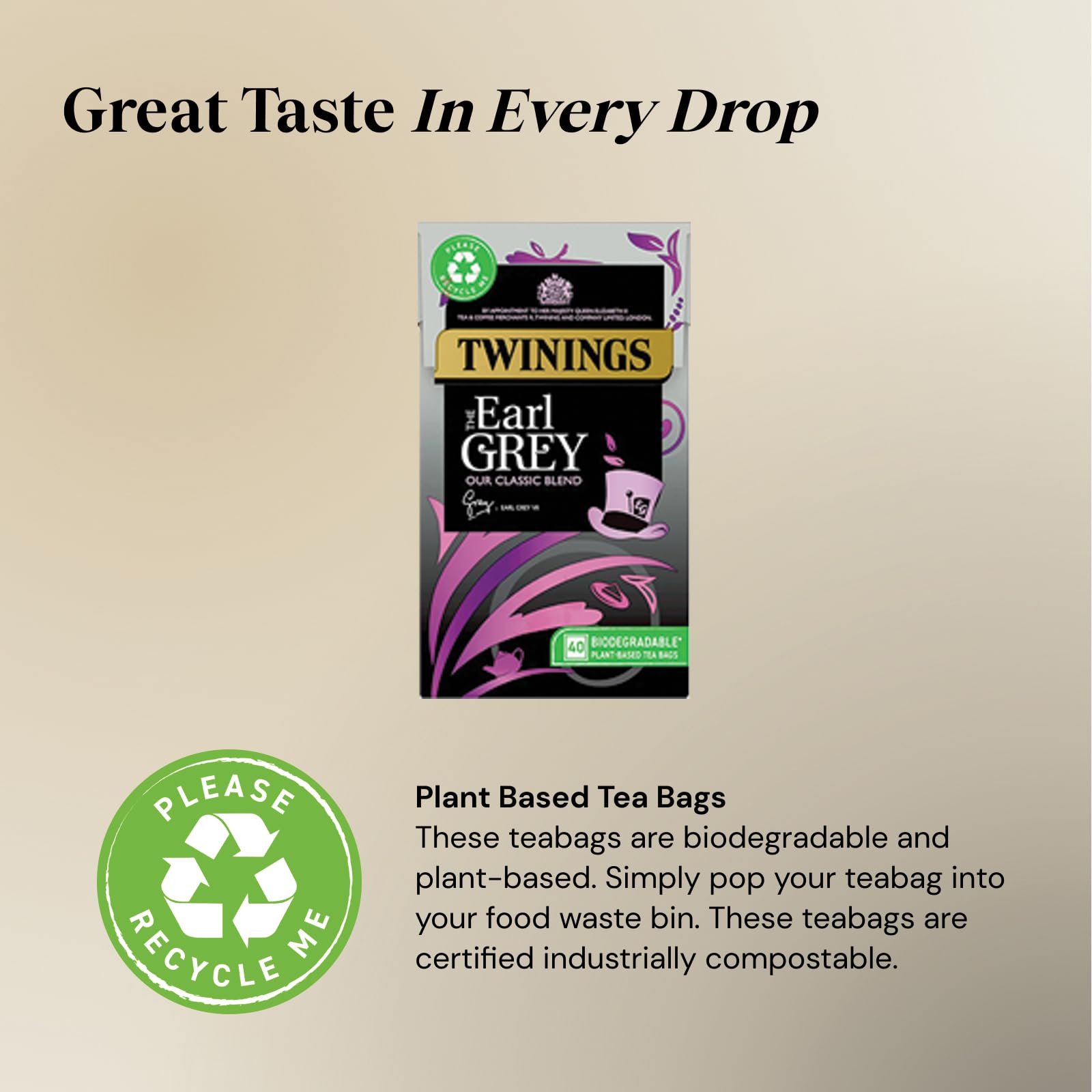 Twinings Earl Grey Black Tea Bags - 40 Count, 100g | Bergamot & Lemon Flavor 2
