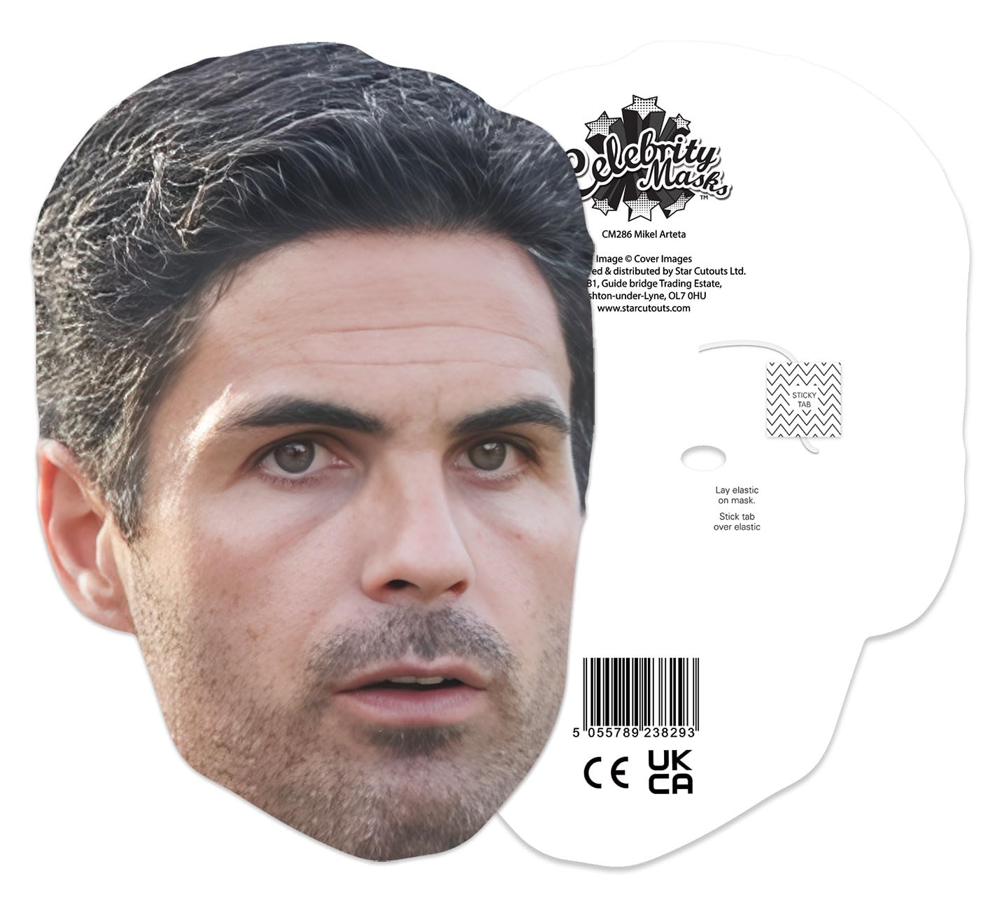 STAR CUTOUTS Mikel Arteta Cardboard Face Mask CM286 | One Size Adult Dress-Up Accessory 2