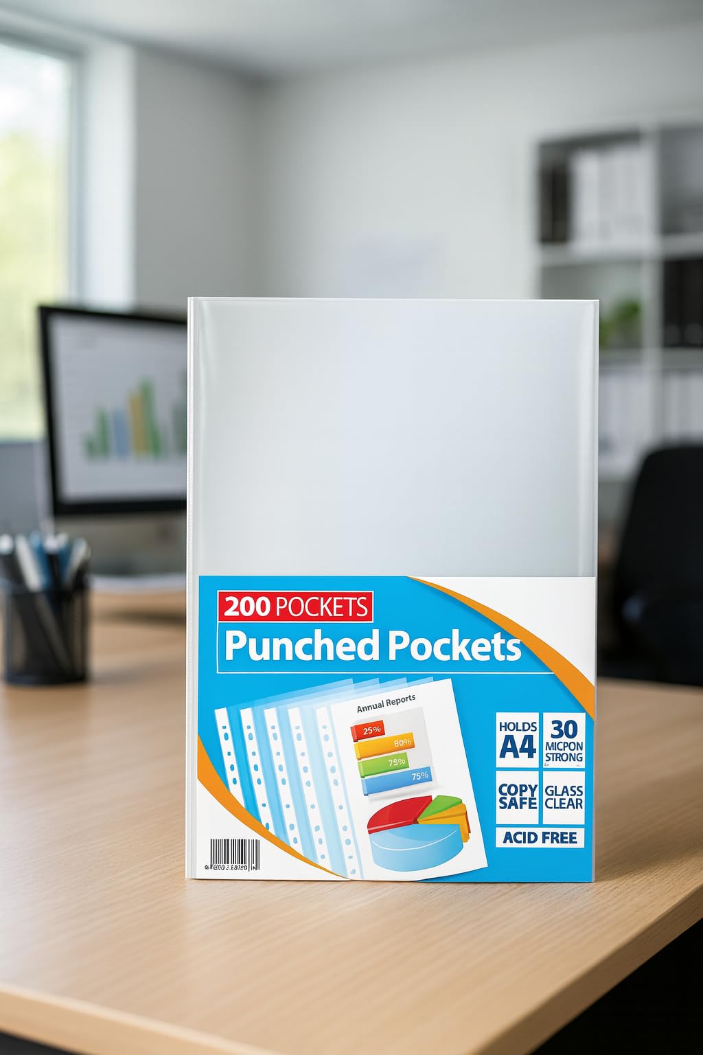 1ABOVE A4 Plastic File Pockets - 200 Pack Clear Poly Wallets | 30 Micron Durable Protection 4