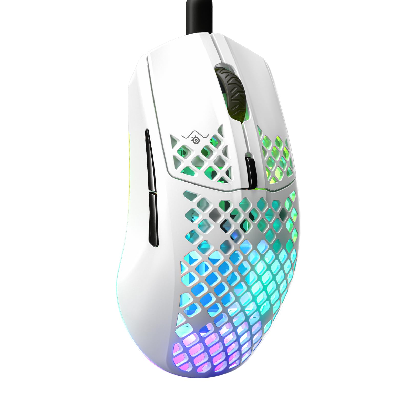 SteelSeries Aerox 3 Snow - Ultra-Lightweight Holey RGB Gaming Mouse, 8500 DPI TrueMove Core Sensor, IP54 Water Resistant, 59g 10