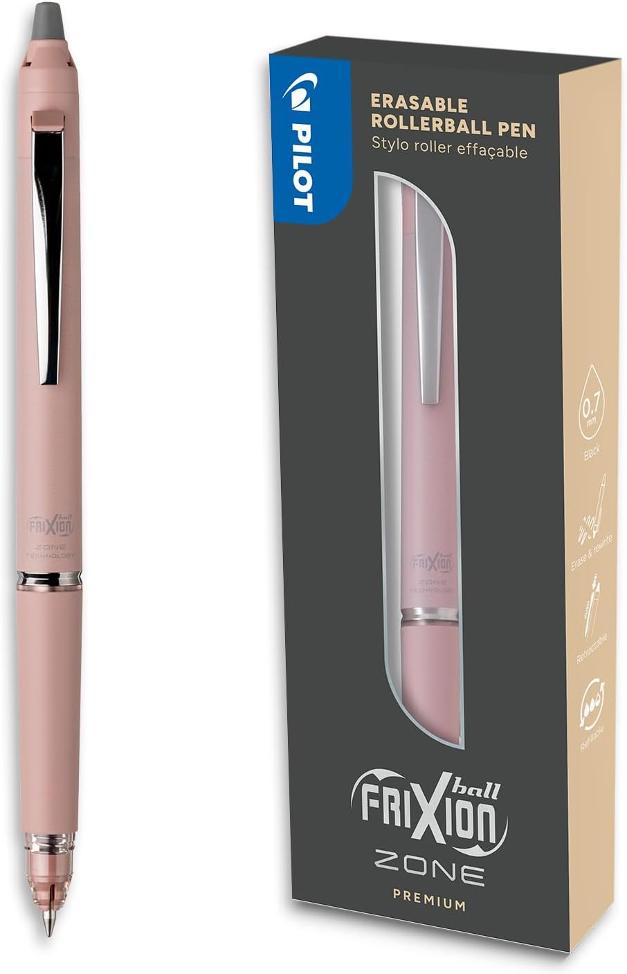 PILOT - Frixion Ball Zone Pink in Gift box - Premium erasable retractable pen wi