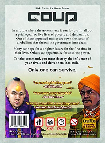 Indie Boards and Cards Coup Card Game