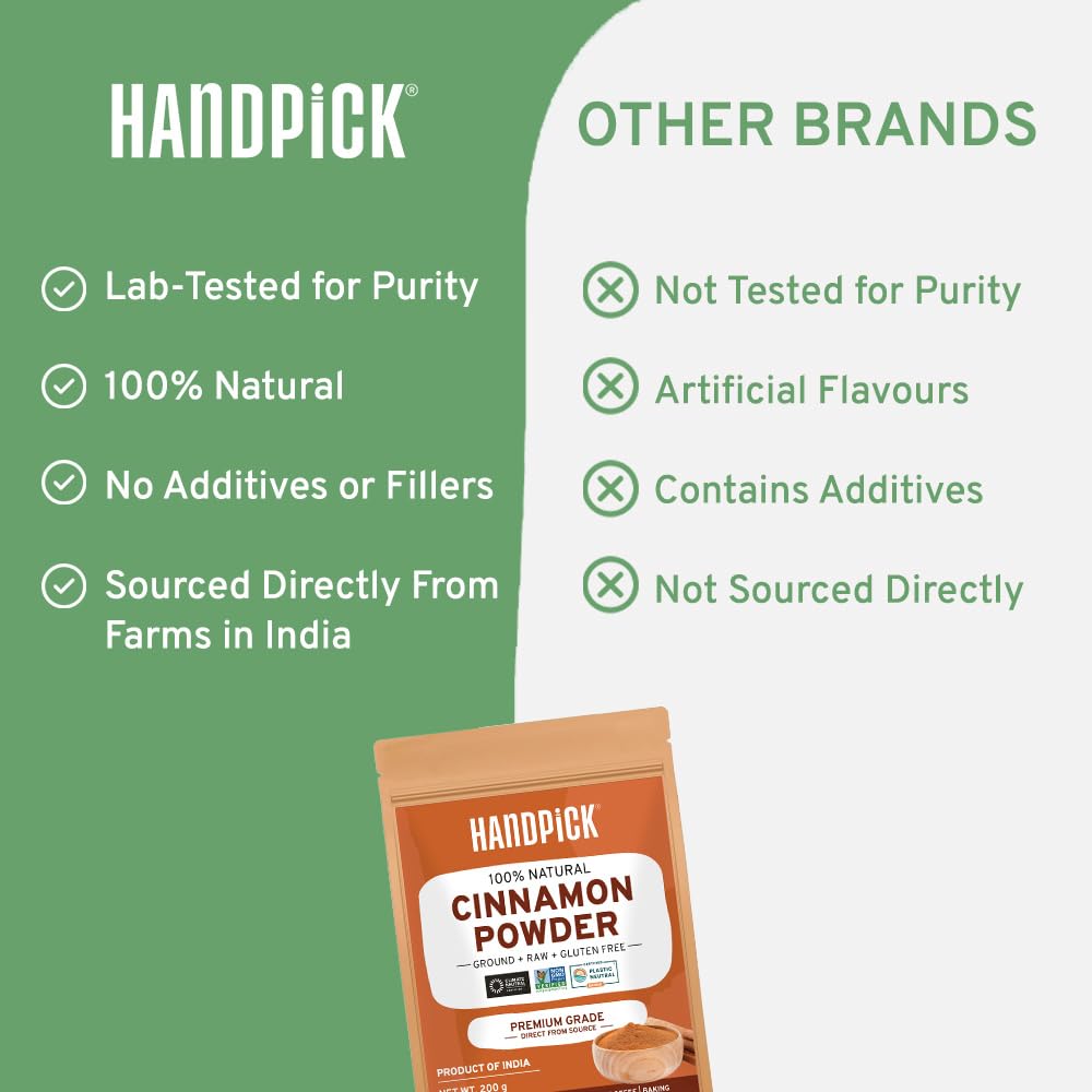 HANDPICK - Cinnamon Powder (200g/7oz) Non-GMO & Raw Ground Cinnamon in Resealable Pouch