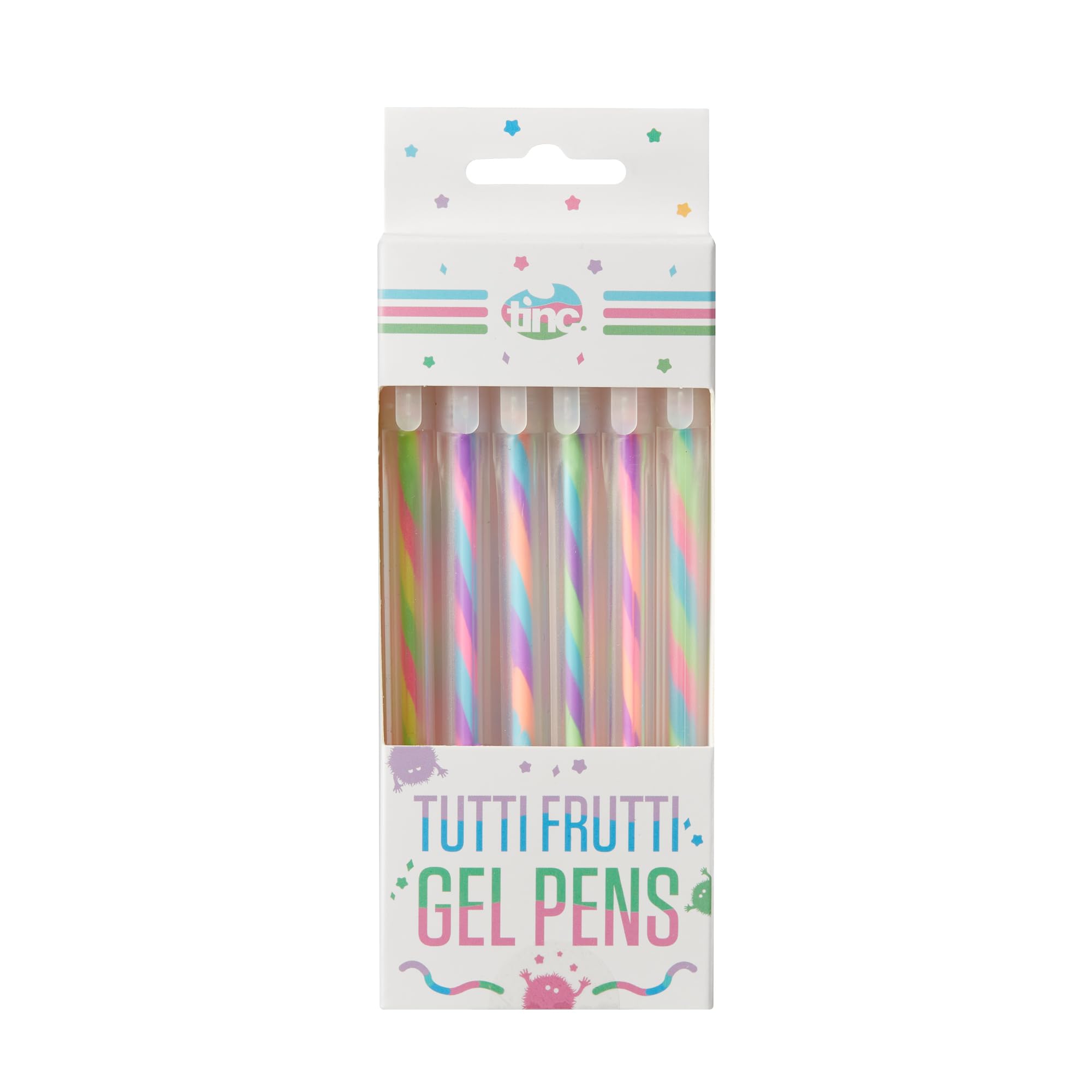 Tinc Tutti Frutti Gel Pens - Set of 6 with Rainbow Changing Ink | 0.7mm Medium Point | Multicolor 1