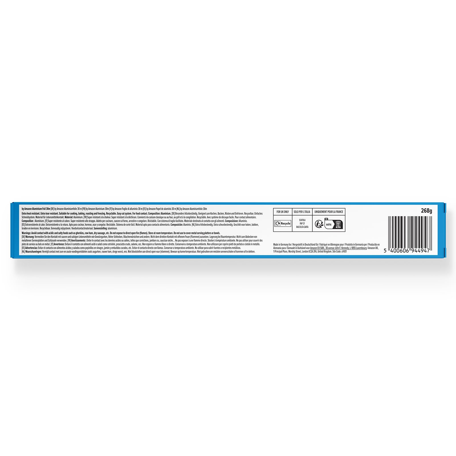 by Amazon Aluminium Foil Roll, 30m x 29cm, Recyclable, Easy-Cut System for Cooking, Baking, Freezing 2