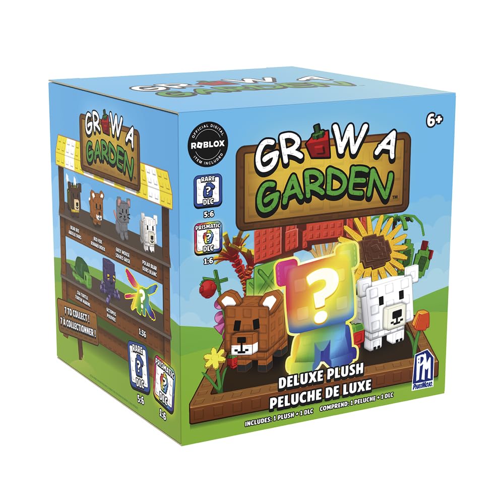 PhatMojo Grow A Garden Mystery Deluxe Plush - Series 1 Blind Box | 8-Inch Stuffed Animal | Includes Roblox DLC Code 1