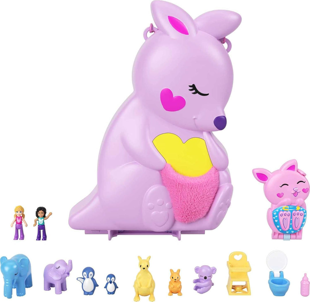 Polly Pocket Mama and Joey Kangaroo Purse 2-in-1 Compact Playset - Ages 4+