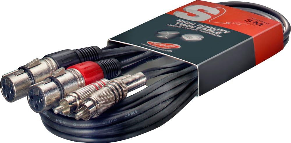 Stagg Professional S Series Twin RCA to Twin XLR Female Audio Cable (STC3CMXF)