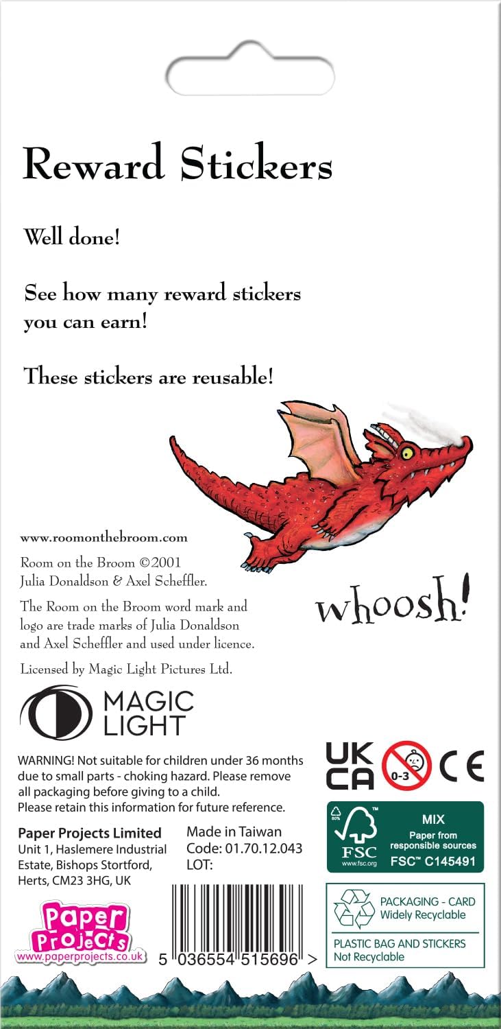 Paper Projects Room on the Broom - Sparkly Reusable Foil Reward Stickers 2