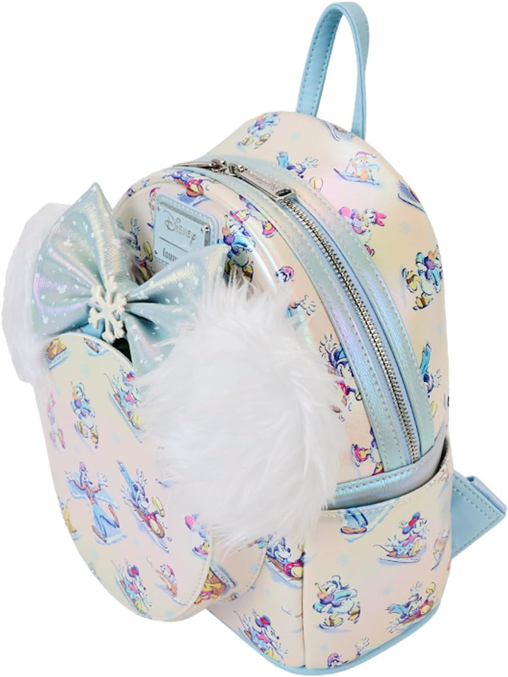 Loungefly Disney Mickey and Friends Winter Wonderland Mini Backpack with Ears Headband (WDBKS0024)