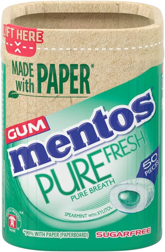 MENTOS PURE FRESH Sugar-Free Chewing Gum - Spearmint Liquid Filled | 6 Pack (730g Total) 3