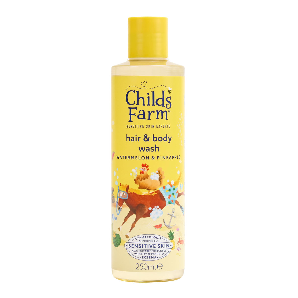 Childs Farm Hair & Body Wash - Watermelon & Pineapple, 250ml | Suitable for Newborns Upwards | Dermatologist Tested